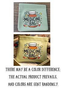 Cartoon Pill Pattern Portable Medicine Bag, Travel Mini First Aid Kit, Home Camping Travel Small Emergency Medicine Storage Pouch - Multicolor - View 11