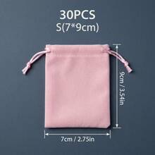 30pcs Pink Velvet Small Jewelry Bags With Drawstring - Soft Gift Storage Bags, Suitable For Wedding Favors, Party Gifts, Valentine's Day, Anniversary Souvenirs And Jewelry Storage, Also Suitable For Mother's Day, Bridesmaid Gifts, Graduation Gifts, Birthday Gifts, Wedding Gifts And Other Occasions. - Pink - View 11