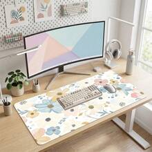 Alas Mouse Ekstra Panjang Motif Bunga Warna-warni, Desain Seni untuk Gaming, Kantor, dan Rumah, Hadiah untuk Teman dan Keluarga, Alas Karet, Alas Meja Belajar PC Laptop, Berbagai Ukuran, Alas Keyboard Komputer, Anti Selip dan Halus - View 7