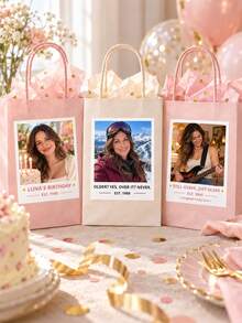 5/9/20PCS Custom Photo & Text Stickers, Personalized Picture Stickers, Birthday Gift Favor Stickers, Custom Photo Keepsake Stickers For Gift Box Decor - Multicolor - View 4