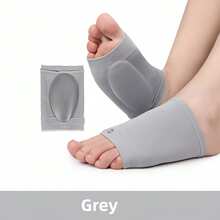 4pcs Soft Arch Support Sleeves, Black/Grey/Nude, Open-Toe Compression Foot Sleeves, Breathable Elastic Arch Support, Suitable For Flat Feet And High Arch Feet - Multicolor - View 9