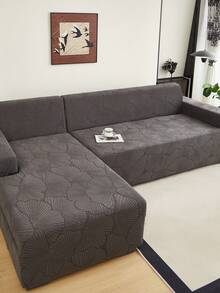 1 buah Sarung Sofa Fleece Elastis Motif Daun Cokelat, Gaya Modern Nordik, Serat Poliester, Anti Debu, Anti Selip, Tebal, Pelindung Sofa, Cocok untuk Sofa 1/2/3/4 Dudukan, Dekorasi Sofa Sepanjang Musim - Dark Grey - View 10