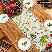 The Grinch Table Runner & Placemat Set , Christmas Table Runner, 13 * 72 Inches Tablecloth For New Year, Winter, Christmas Decoration, Home Party Table - Multicolor - View 3