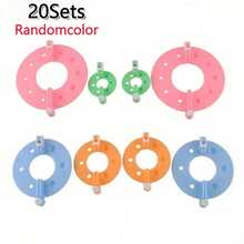4/8/12/16/20Sets Pom Pom Maker, Plastic Pom Pom Knitting Tool Set, Handmade Knitting Tool DIY Craft Accessories, Random Color - Multicolor - View 16