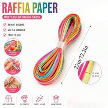 1pc 22m Colorful Raffia Paper Rope, Suitable For Gift Wrapping, Ideal Choice For Floral Arrangement And Wedding Bouquet, Party Decoration Paper Rope - Multicolor - View 6