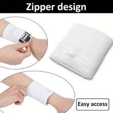 Unisex Wristband Wallet - With Zipper Wristband Pocket, Suitable For Jogging, Cycling And Walking; Wrist Pouch, Can Store Cash, Keys And Credit Cards - Style a - View 4