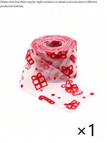1pc Christmas Candy Cane Pattern Tulle & Organza Ribbon, Red & White Design, Elegant Chiffon Style, Suitable For Crafts, Ballet Tutus, Gift Wrapping, Wedding Decor And Home Decor - Style 1 - View 7
