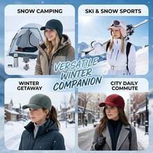 Women's Winter Reflective Fleece Ponytail Cap With Ear Flaps, Baseball Cap, Ponytail Cap, Winter Ski Ear Flaps Knit Warm Windproof Ushanka Hat - Multicolor - View 6