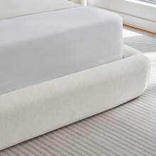 160x200 Cm Compression Bed. Bed Frame With Padded Headboard, Reinforced Steel Frame, No Box Spring – Easy Assembly, High Stability, Mattress Not Included. - Creamy White - View 6