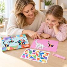 1 Set Kids 3D Geometric Collage Handmade DIY Puzzle Stickers Focus Training Early Education Educational Toy - Multicolor - View 6