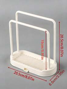 1pc Kitchen Sink Cloth Drying Rack, Can Dry Towels, Store Sponges And Steel Wool, Suitable For Kitchen Countertop And Sink Area, Freestanding Double Bar Plastic Stand, Ideal Housewarming Gift - Multicolor - View 3