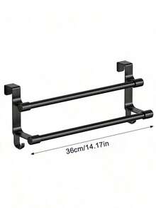 1pc Over-The-Door Towel Rack: Easy To Install, Perfect For Hanging Towels, Spoons And Kitchen Utensils. Practical Hook Storage Rack, Designed For Cabinet Doors, Keeps Kitchen And Bathroom Organized And Tidy. - Multicolor - View 13