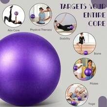 1pc Thick Anti-Puncture Fitness Training Yoga Ball/Pilates Ball, Purple And Pink Dual Color, Suitable For Yoga, Pilates, Stretching And Relaxation. Includes Inflation Tool - Multicolor - View 10