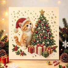 مجموعة رسم اللؤلؤ والألماس DIY لعيد الميلاد، تشمل لؤلؤًا دائريًا ملونًا وأحجار الراين، مجموعة فن اللؤلؤ والألماس اليدوية للبالغين والمبتدئين، هدية العطلات - أطقم - مشاهدة 1