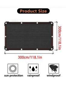 1pc Rectangular Sunshade Cloth - Breathable 95% Shade Durable Plastic With Reinforced Edges For Balcony, Garage, Pool, Lawn, Backyard Outdoor Use (No Ropes/Hooks Included), Lawn Sun Protection Reinforced Edge Shade Easyinstall Shade - A - View 7