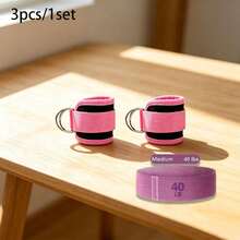 1 Set Of Leg And Hip Training Yoga Pilates Fitness Combination; Adjustable Double Buckle Ankle Strap In Multiple Colors, Double Buckle TPE High Elastic Resistance Strap; Suitable For Home And Gym Use; Adapt To Leg And Hip Muscle Shaping Training. - Multiple Colors - View 1