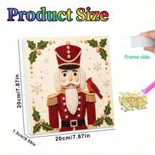 DIY Nutcracker Pearl Painting Kit For Home Or Office Wall Decoration, Perfect Holiday Gift, Christmas Decoration, Holiday Artwork, DIY Craft Kit - Sets - View 3
