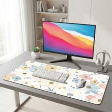 Alas Mouse Ekstra Panjang Motif Bunga Warna-warni, Desain Seni untuk Gaming, Kantor, dan Rumah, Hadiah untuk Teman dan Keluarga, Alas Karet, Alas Meja Belajar PC Laptop, Berbagai Ukuran, Alas Keyboard Komputer, Anti Selip dan Halus - View 2