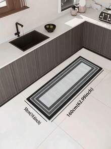 1 Pc Reframed Border Pattern Kitchen Mat, 3.5 Mm Soft Rubber That Absorbs Water And Is Easy To Clean. Suitable For Corridors, Bathrooms, Living Rooms, Outdoor Door Mats, And Toilets. Useable Throughout The Year And For Various Holidays. - Multicolor - View 13