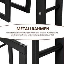 Kaminholzregal Metall Brennholzregal 60 x 25 x 150 cm Schwarz - 60 cm x 25 cm x 150 cm - Übersicht 2