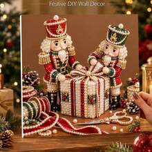 DIY Christmas Colorful Pearl Diamond Painting With Inner Frame For Adults And Beginners, Accented Pearls, Holiday Wall Decor Gifts, Home Decor, Holiday Decoration Crafts Diamond Painting Kit For Adults - Sets - View 6