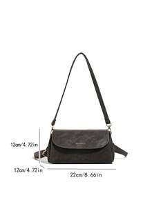 Retro Matte Flip-Top Bag For Women, Thin Shoulder Strap, Simple Texture, Underarm Bag, Versatile Daily Use, Single-Strap Crossbody Bag. - Coffee - View 9