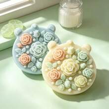 Bear Ear Rose Silicone Mold DIY Handmade Candle Aromatherapy Plaster Soap Silicone Mold - White - View 3