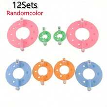 4/8/12/16/20Sets Pom Pom Maker, Plastic Pom Pom Knitting Tool Set, Handmade Knitting Tool DIY Craft Accessories, Random Color - Multicolor - View 18