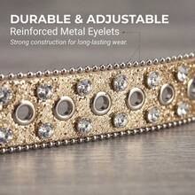 1pc Women's Western Cowgirl Rhinestone Buckle Y2K Belt, Suitable For Daily Wear, Parties And Gatherings - Gold - View 5
