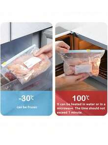 5/3/1pc Food Storage Bags (Including 10 Large Bags, 15 Medium Bags, And 20 Small Bags), Thickened Freezer Bags, Microwave , Blue, For Long-Term Food Storage And Organization, Transparent PE Zipper Bags, Sorting And Storing(Not Disposable, Reusable) - Multicolor - View 12