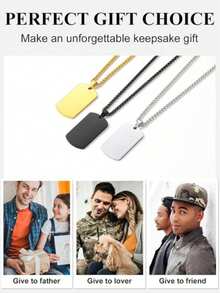 Kalung Liontin Dog Tag Gaya Jalanan Pria yang Dipersonalisasi dari Baja Tahan Karat Mengkilap - MultiWarna - View 3