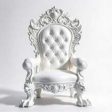 1pc Gothic Style Mini Throne Ornament, Vintage Carved Black Throne, Miniature Realistic Chair, DIY Scene Accessory, Creative Desktop Decor Craft, 8.7*6.4cm - A - View 2