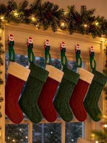 1 Set Reusable Christmas Wreath Hooks And Ties, And Stocking Holder; Reusable Ties Suitable For Stocking Holder, Fireplace, Stairs And Front Door. - Multicolor - View 9