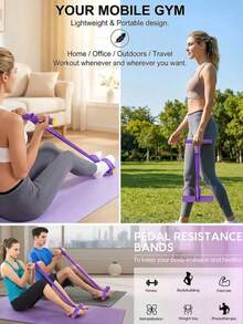Bộ tập yoga fitness dây kháng lực hỗ trợ giãn cơ, máy tập kháng lực đa năng có bàn đạp chân hỗ trợ gập bụng, dây đàn hồi tập yoga fitness - A - Xem 6
