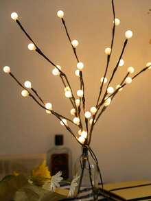 1PC 20 LED 54CM High 2-Section Battery Box Constant Light LED Ball Branch Light Home Decor Light Bedroom Decoration LED Light Living Room Decoration Light String Camping Decoration Light Date Decoration Light Fairy Light Party Decoration LED Light String Holiday Decoration Branch LED Light Room Decoration Light Office Decoration Light Wedding Decoration Light Home Decoration Light - Yellow - View 4