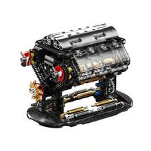 502 Pieces Classic Mini Mechanical V8 Engine Model (No Battery) Static Model Building Toy, Plastic Building Blocks, Model Car, Racing Car Accessory Device, Model Display Decoration - Multicolor - View 6