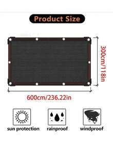 1pc Rectangular Sunshade Cloth - Breathable 95% Shade Durable Plastic With Reinforced Edges For Balcony, Garage, Pool, Lawn, Backyard Outdoor Use (No Ropes/Hooks Included), Lawn Sun Protection Reinforced Edge Shade Easyinstall Shade - A - View 10