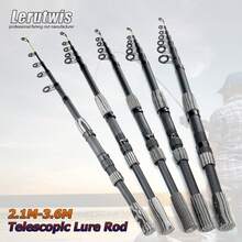 Lerutwis 2.1m-3.6m Portable Short Sea Fishing Rod, Optional Reel, Lure Carbon Fiber Telescopic Fishing Rod, Long Cast Fast Throw, Multi-Functional Travel Fishing Rod Suitable For Sea And Lake Fishing - Multicolor - View 2