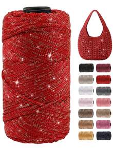 230g/3-Ply Polyester Yarn Set, 100% Polyester Fiber, Lightweight & Practical, Vibrant Colors. Perfect For Knitting Projects, Sun Hats, Handmade Crochet DIY Bags, Cushions, Craft Ropes, Ideal Choice For Making Perfect Knitted Gifts - Yarn - View 1