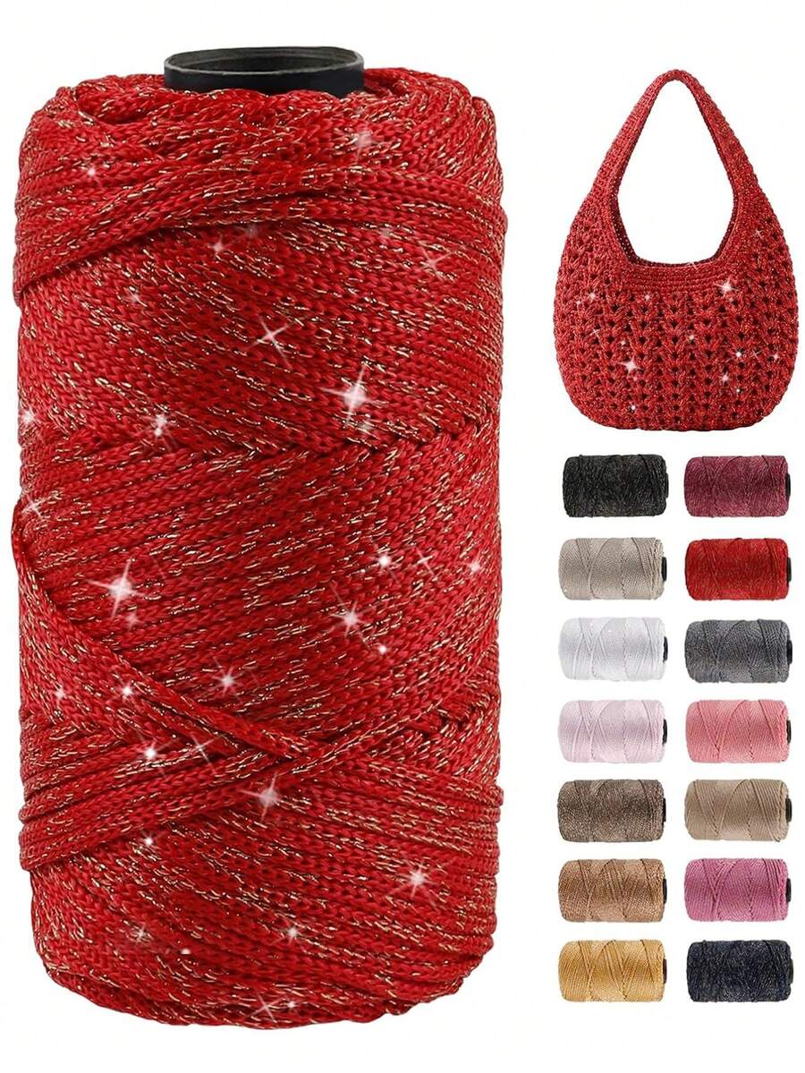 230g/3-Ply Polyester Yarn Set, 100% Polyester Fiber, Lightweight & Practical, Vibrant Colors. Perfect For Knitting Projects, Sun Hats, Handmade Crochet DIY Bags, Cushions, Craft Ropes, Ideal Choice For Making Perfect Knitted Gifts - Yarn - View 1
