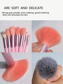 Professional Makeup Brush Set, Including Foundation Brush, Eyeshadow Brush, Etc., Handle Made Of Plastic, Bristles Made Of Soft Synthetic Material, Random Color And Style. Product Name: Makeup Brush Set, Makeup Tool Set, Makeup Gift Set. - Pink - View 2