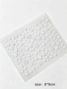 2pcs Christmas Red & White Snowflake Red Rhinestone Face Decoration Stickers, White Snowflake + Red Round Rhinestone Combination Face Stickers + Free Tweezers, Self-Adhesive No Glue Holiday Party Photography Stage Eye Makeup Facial Embellishment Stickers - Multicolor - View 5