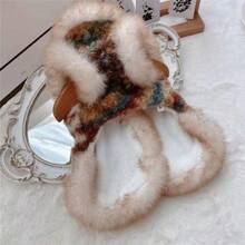 Rompi Hewan Peliharaan Bergaya Vintage, Mantel Anjing Berbulu, Cincin Pengikat, Pakaian Hangat Musim Gugur dan Musim Dingin untuk Anjing Kecil - MultiWarna - View 4