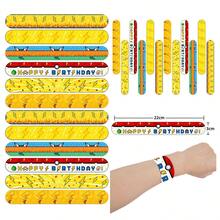 12pcs Papa Ring Bracelet Cartoon Papa Ring Poke Ball Party Gift Poke Ball Party Gift Fun Elastic Structure, Snap Wrap Wrist, Popular Birthday Party Gift - Multicolor - View 4