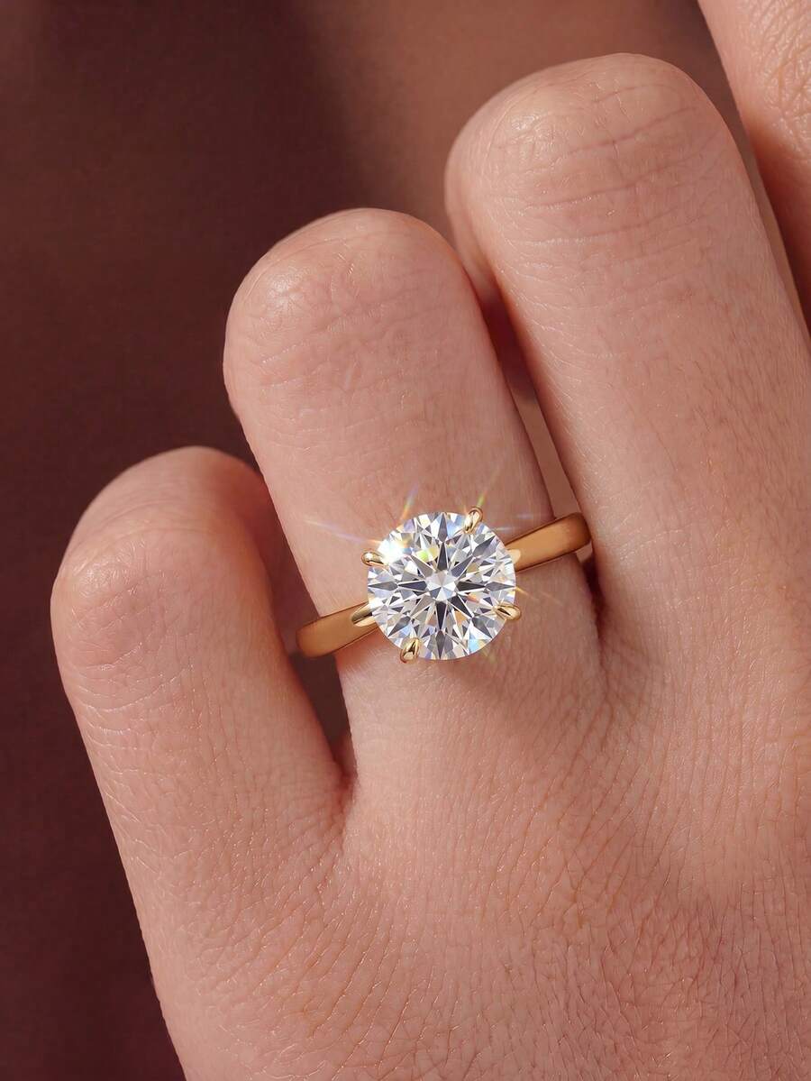 1pc Women's Pure Silver Smooth Four-Prong Ring, Suitable For Mother's Day, Valentine's Day, Birthday, Couples Wear, Stackable, Romantic Exquisite Ring, Fine Jewelry Gift - Four Claws - View 1
