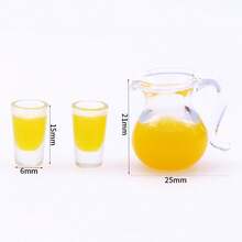 Dollhouse Decor, Mini Realistic Glass Container Milk Orange Juice, Micro Landscape Handmade Craft, Perfect Gift For Holidays, Model Collectibles - Orange Juice Set - View 6