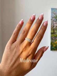 1pc Minimalist Full Zirconia Ring, Versatile Daily And Party Accessory, High-Quality Women's Jewelry Gift - Minimalist Full Zirconium - View 3