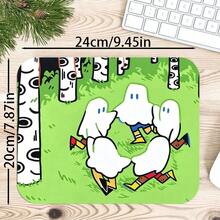 1pc Cute Ghost Birch Forest Mouse Pad, Cartoon Ghosts And Green Woodland Pattern Extended Desk Mat For Home Office And Gaming, Sizes S/M/L/XL - View 6