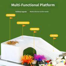 Turtle Basking Platform, Climbing Ramp, Resting Area, Integrated Filtration System For Turtle Tanks, Landscape Design, Turtle Enclosure With Climbing Slope And Ladder, Basking Lamp, And Hideout Villa. - Multicolor - View 7
