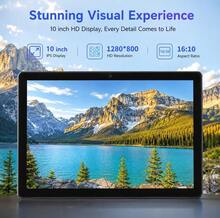 Qetupa 10.1吋 Android 15 平板電腦，4GB RAM+64GB/128GB，八核 1.8GHZ 處理器，HD (1280x800) IPS 觸控螢幕，BT 5.2 & 802.11ac WiFi5，GPS，5MP 前置鏡頭 & 13MP 後置鏡頭，6000mAh 大容量電池 (不含適配器) - 藍色 - 查看 2